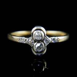 Kép 2/5 - Bécsi art deco gyűrű 6 gyémántkővel