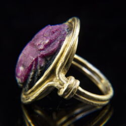 Kép 4/5 - Rubin-Zoizit köves skarabeuszbogár gyűrű