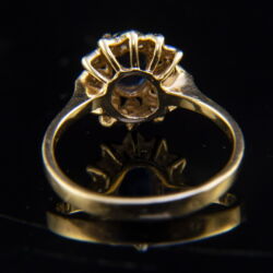 Kép 5/5 - Rozetta fazonú zafír gyémánt köves női gyűrű