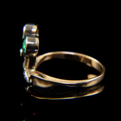 Kép 4/5 - Szecessziós fazonú smaragd köves női gyűrű