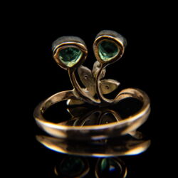 Kép 5/5 - Szecessziós fazonú smaragd köves női gyűrű