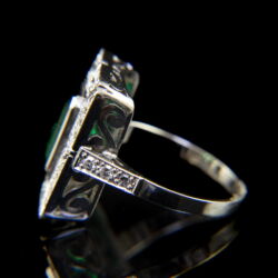 Kép 4/5 - Gyűrű smaragddal achtkant gyémántokkal