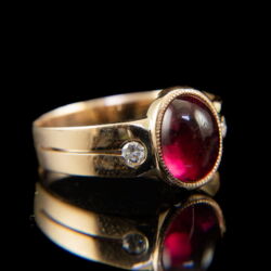 Kép 1/5 - Gyűrű rubellit és gyémántkövekkel