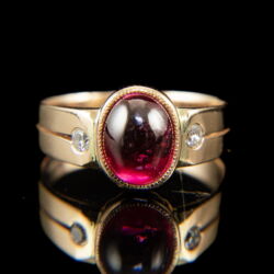 Kép 2/5 - Gyűrű rubellit és gyémántkövekkel 