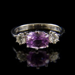 Picture 2/2 -Alliance-style ring with diamonds and kunzite