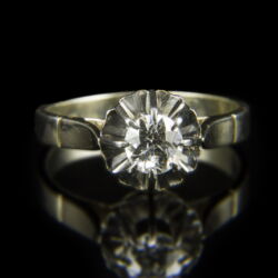 Kép 2/2 - Fehérarany eljegyzési gyűrű gyémánt kővel (0.55 ct)