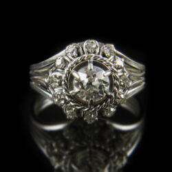 Kép 2/2 - Fehérarany rozetta fazonú gyémánt gyűrű
