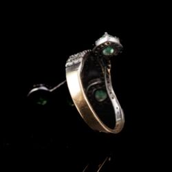 Picture 4/4 -Női gyűrű csepp forma smaragd kövekkel