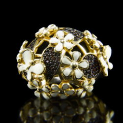 Kép 2/2 - Arany gyűrű zománcozott virágokkal