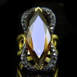 Kép 2/5 - Olasz design arany gyűrű citrin kővel