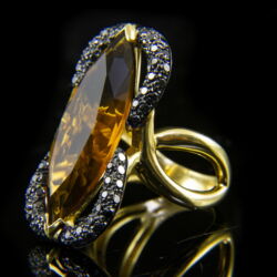 Kép 3/5 - Olasz design arany gyűrű citrin kővel