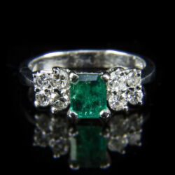 Kép 2/2 - Smaragd briliáns női gyűrű