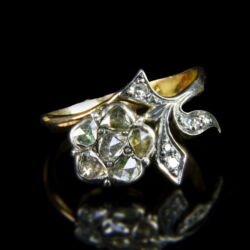 Kép 2/2 - Női arany gyűrű rózsacsiszolt gyémánt kövekkel