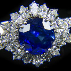 Kép 3/3 - Ceyloni zafír gyémánt gyűrű