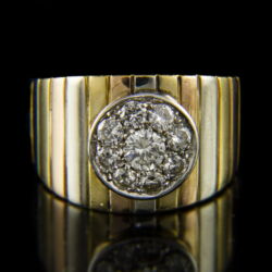 Kép 2/2 - Gyémánt köves férfi arany kisujjgyűrű