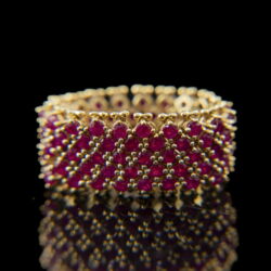 Kép 2/3 - Női arany gyűrű rubin kövekkel