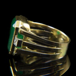 Picture 4/5 -Gold ring for men with emerald and diamonds