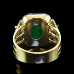 Kép 5/5 - Smaragd és gyémánt köves férfi arany gyűrű