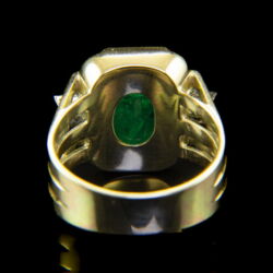 Picture 5/5 -Gold ring for men with emerald and diamonds