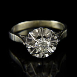 Kép 2/2 - Fehérarany szoliter gyűrű briliáns csiszolású gyémánt kővel (0.35 ct)