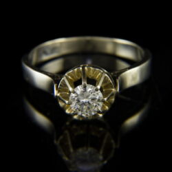 Kép 2/2 - Fehérarany szoliter gyűrű briliáns csiszolású gyémánt kővel (0.40 ct)