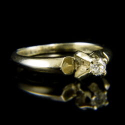 Kép 1/2 - 14 karátos fehérarany szoliter gyűrű briliáns csiszolású gyémánt kővel (0.16 ct)
