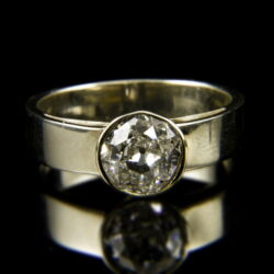 Kép 2/2 - 14 karátos fehérarany szoliter gyűrű briliáns csiszolású gyémánt kővel (1.23 ct)