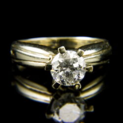 Kép 2/2 - 14 karátos fehérarany szoliter gyűrű briliáns csiszolású gyémánt kővel (1.43 ct)