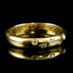 Picture 1/2 -14 K gold kaul ring with small diamonds