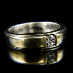 Kép 1/2 - 18 karátos fehérarany szoliter gyűrű briliáns csiszolású gyémánt kővel (0.28 ct)