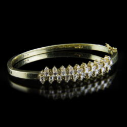 Picture 1/2 -14 K gold bracelet with diamonds