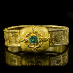 Picture 3/7 -Biedermeier gold bracelet with emerald 