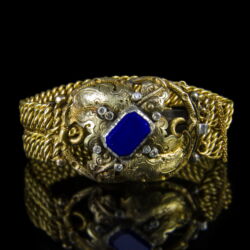 Kép 2/4 - Biedermeier arany karkötő lápisz lazuli kővel