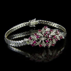 Picture 1/3 -White gold bracelet with rubies and diamonds