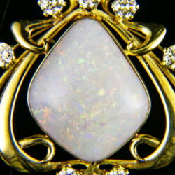 Kép 2/3 - Szecessziós fazonú opál függő briliánsokkal
