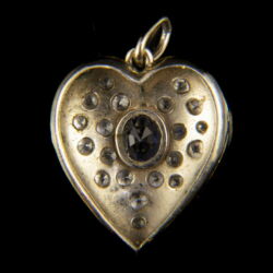 Picture 2/2 -Sapphire-diamond white gold heart pendant
