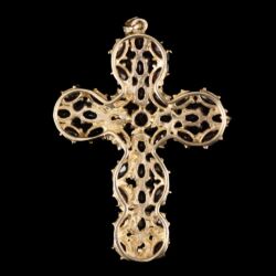 Picture 2/2 -Arany kereszt medál gránátkövekkel