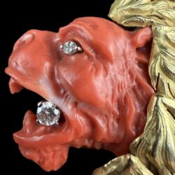 Picture 2/4 -Milánói korallköves oroszlán medál 