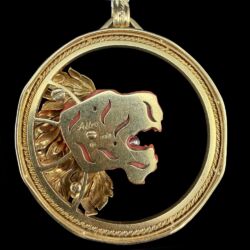 Picture 3/4 -Milánói korallköves oroszlán medál 