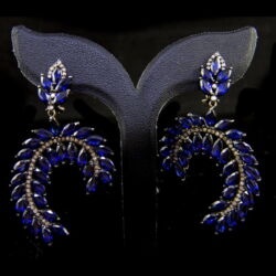 Picture 4/4 -Pair of earrings with sapphires and diamonds