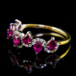 Kép 3/4 - Rubin és gyémánt köves női arany gyűrű
