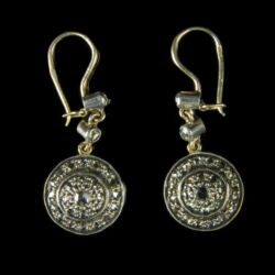 Picture 3/3 -Pair of earrings with diamond rosetta