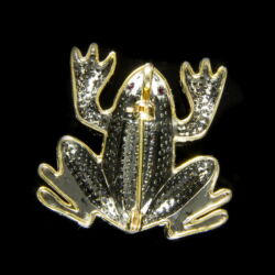 Picture 2/2 -Frog-shaped brooch with diamonds