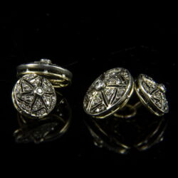 Kép 2/2 - Mandzsettagomb pár gyémánt kövekkel
