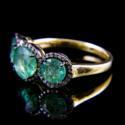 Kép 3/5 - Alliance fazonú smaragd gyémánt gyűrű