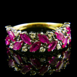 Kép 2/5 - Rubin-gyémánt gyűrű