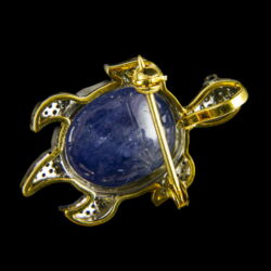 Picture 2/2 -Turtle brooch with sapphires and diamonds