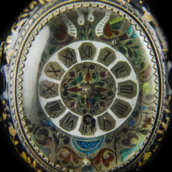 Kép 2/6 - Bécsi ezüst asztali óra zománcképekkel