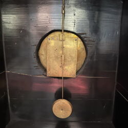 Picture 10/10 -Table clock with enamel pictures painted on a solid wood base