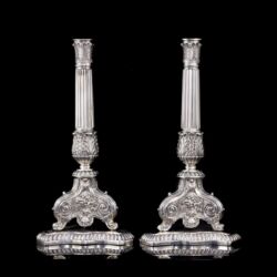 Picture 1/7 -Pair of neoclassical silver candlesticks